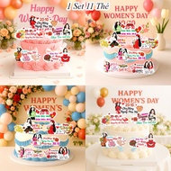 Set of 11 1-Sided Cards Vietnamese Girl Theme October 20 Cake Decoration Gift Vietnamese Women's Day