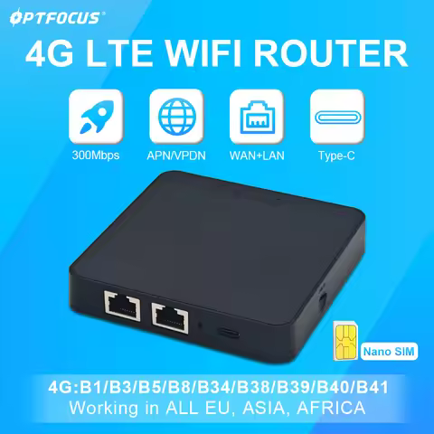OPTFOCUS 4G WIFI LTE Box Router 300Mbps Wireless Simcard Mobile Modem Hotspot 2 Port RJ45 WAN/LAN SI