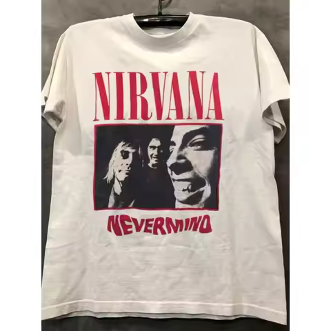 Nirvana Band Kurt Cobain Vintage American Retro T-shirt Summer Pure Cotton Men's T-Shirt Children's 