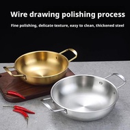 Korean Style Ramen Pot Double Ear Thickened Soup Pot Steel Stainless Instant Noodle Pot Q7f4