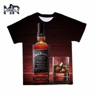 Summer 3D Tshirts Men's Round Neck Printing Whiskey Jack Daniels T-Shirt Short Sleeve Men Funny T Sh