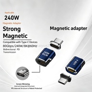 KAIYUE 1PCS USB4 Thunderbolt4/3 Magnetic USB C To Type C Adapter 240W 80Gbps Fast Charging Magnet Ch