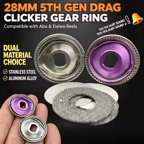 5th Gen Fishing Reel Drag Clicker Kit28mm Right Hand-Stainless Steel/Aluminum Alloy Clicker Sound Ac