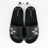 HITAM Men's Women's Distro Rubber Slides BOYSCODE Ryzenic Three Black Black / Men's Slops / Men's Sl