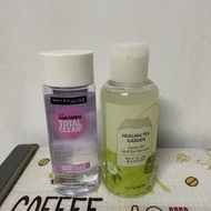 全新眼唇卸妝液、卸妝水 媚比琳maybelline、The seam綠茶眼唇卸妝液