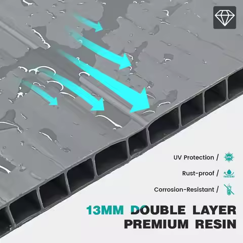 Outdoor Storage Shed, 4.3 ft x 5.6 ft Vertical Storage Shed Waterproof Resin Cabinet for Garden, Bac