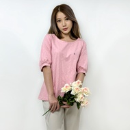 PORTLAND เสื้อยืดแขนพองลายจุด / Polka-Dot Printed Puff Sleeves Tee (Pink)