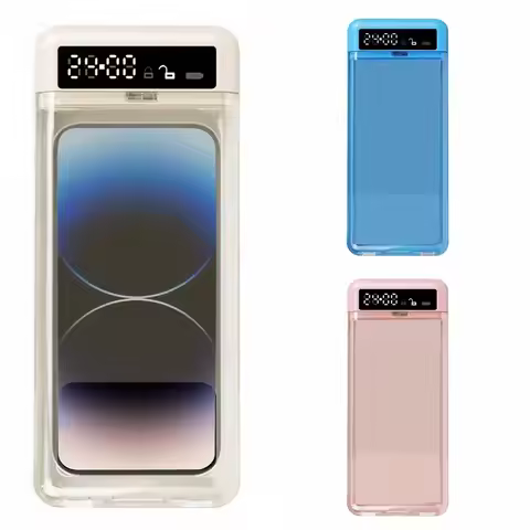 Portable Phone Lock Box with Timer 24 Hours LCD Display Phone Locker Storage Box Self-Control Transp
