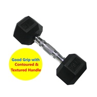 RCL 10LB (≈4.5KG) X 1 Rubber Coated Hexagon Dumbbell LBHX8010 Dumbell for Sport Gym Fitness Exercise