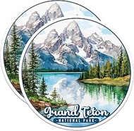 (2 Pack) Grand Teton National Park Bumper Sticker - US National Park - Choose from 63 Parks - 5" On 