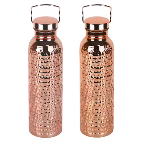 800ml Copper Bottle Leak-Proof Insulated Copper Water Bottle Portable Leakproof Cup For Gym Camping 