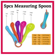 5pcs Measuring Spoon set Color Penyukat Sukatan Sudu Measuring teaspoons