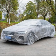 2 PCS Disposable Car Cover, 15.7×24.7 ft Waterproof Clear Plastic Full Car Cover Protection, Univers