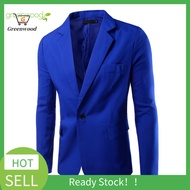 GRE Men Blazer Single Button Turn-down Collar Formal Plus Size Suit Coat for Work