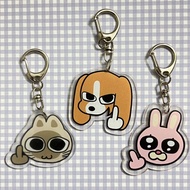 (Shop Self-shot Photo) Cat Lipu / Beagle Duodong / Rabbit Xiuzhen Keychain Middle Finger Long Funny 