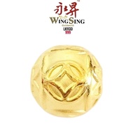 Wing Sing 足金铜钱转运珠手串 Loket Money Coin Bead Charm Fesyen Original Emas 999 5D 999 Gold Blessing Stoppe