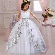 New Style Girl Wedding Dress Flower Bridesmaid Banquet Segments Show Long Dress Girl Graduation Shop