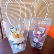 Wholesale COMBO - FREE CARD - Transparent Flower Wrapping Bag with Handle | Size H4 H5 H6 Paper Bag 