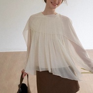 Eggka French long-sleeved chiffon shirt