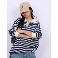 Codibook | Korea EEZEE Retro Striped Casual T-shirt [Pre-Order] Long-Sleeved Top Women's Clothing