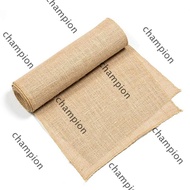 CHAMPIONO Vintage Table Runner Wedding Burlap Hessian Natural Jute Burlap Chair Sashes