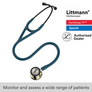 Littmann Stethoscope Caribbean Blue Tube, Champagne-Finish Chestpiece, Cardiology IV 6190