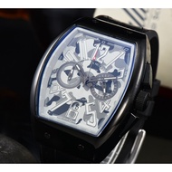 Franck MULLER FRANCK MULLER Automatic Mechanical Movement Men's Watch Leather Strap Rui Watch Silver Dial