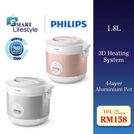 Philips 780W Rice Cooker (1.8L) 3D Heating System HD3008/30 (GREY) / HD3008/31 (PEACH)