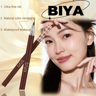 YTFSKFUI ดินสอเขียนคิ้วที่ตรวจจับน้ำ BIYA ดูเป็นธรรมชาติและละเอียดอ่อน อายไลเนอร์โครงร่าง กันน้ำและก