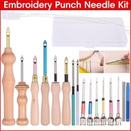 1Set Punch Needle Kit, Punch Needle Tool Adjustable Punch Needle Embroidery Kits Include Wooden Hand