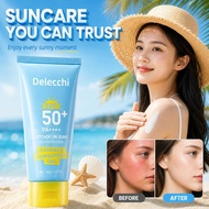 40g Delecchi Essence Sunscreen Gel Spf50+ Pa++++ Watery Texture Hydrating No White Cast H8