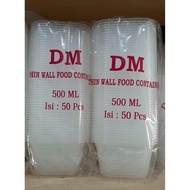 Termurah Thinwall DM SQ 500 ML Kotak (50 pcs) - Cup Plastik DM 500 ML
