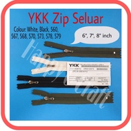 (6 inch, 7 inch, 8 inch) YKK CFC-39/ Zip Seluar/ Trousers Zippers