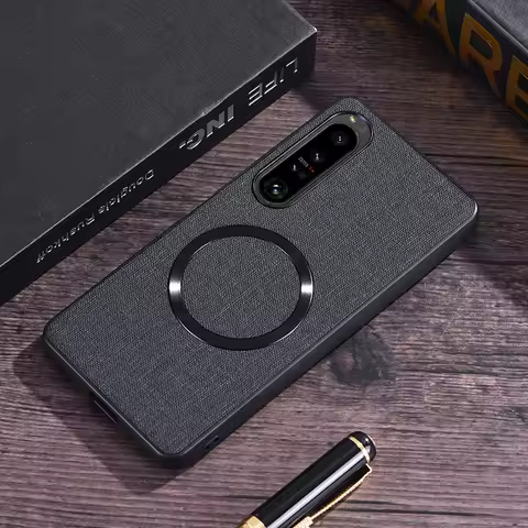 For Sony Xperia 1 VII Magsafe Magnetic Charging Case Cover Business Fabric Back Shell Sony Xperia 1 