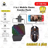 K1 For PS4 Keyboard And mouse Converter Adapter for Xbox 360/Xbox One Series/PS5/PS3/ PS4/Nintendo S