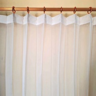 Plain Vitrase Curtains with S-Shaped Wire Hooks, 50cm Width, 100cm, 150cm, 200cm, Various Height, La