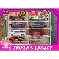 Hot Wheels Display Box 8 slot 1/64 Diecast Arcylic Transparent Display Rack Display Box Rak dinding 