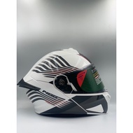 MHR Helmet Fullface Flip-Up GTZ Glossy White /Black Graphic