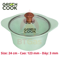 Nồi (quánh) đúc vân đá đáy từ Green Cook nồi chống dính bếp Green Cook công nghệ Hàn Quốc