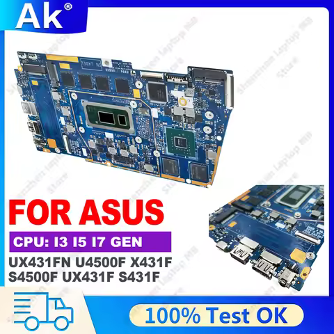 UX431FA/FN W/ I3 I5 I7-8th/10th CPU 4G/8G/16G-RAM Mainboard For ASUS UX431FL UX431FLC UX431FAC UX431