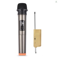 YOUP)Handheld Wireless Microphone VHF Dynamic Mic with Portable Mini Receiver 6.35mm Plug Compatible with Speaker Karaoke System Home Theater System Amplifier Sound Card Mixer for