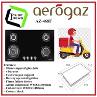 Aerogaz AZ-468F LPG Glass Hob| Local Singapore Warranty | Express Free Home Delivery