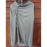 HIJAU Preloved sage green women's drawstring skirt by fwdaily