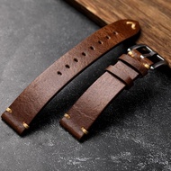 2023 Original high quality✖☃◕ Handmade first layer cowhide brown plain strap 18 19 20 21 22MM suitable for Seiko Citizen men's watch chain