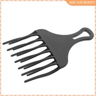 [Wishshopeefhx] Plastic Afro Hair Pick Comb Detangle Braid Styling Lift Hairbrush Black