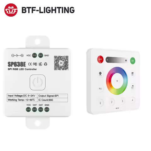 RC1-RC4 Wall Touch LED Remote SPI PWM for SP63*E Controller 2.4GHz FCOB DIM CCT RGB RGBW WS2812B Pix