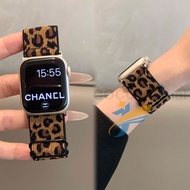 【WENMA】Leopard Adjustable Elastic Nylon Strap for iWatch Series 10 Ultra S9 7 3 4 5 6 S8 Se 44mm 40m