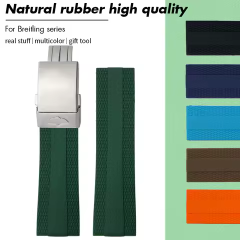 Soft Natural Rubber 20mm 21mm 22mm 23mm 24mm Watch Strap for Breitling PROFESSIONAL AVENGER SUPEROCE
