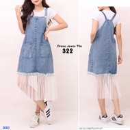 Midi Dress Overall Denim / Dress Jeans Overall- ov 322