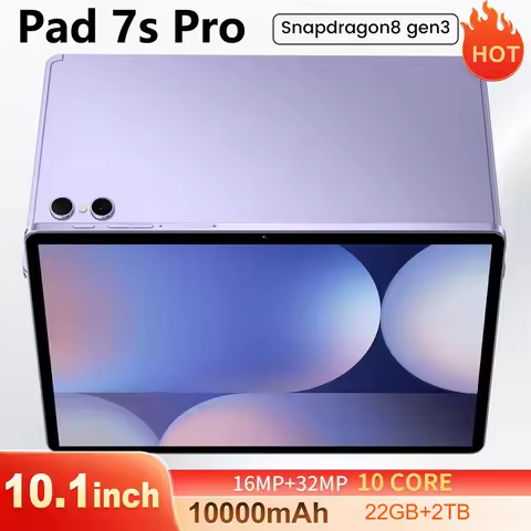 2026 Android Pad 7s Pro Tablet Original 22GB + 2TB Global Version Dual SIM Card Tablet PC WIFI 10.1H